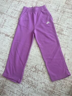 Nike Kids Purple Fleece Joggers with White Logo